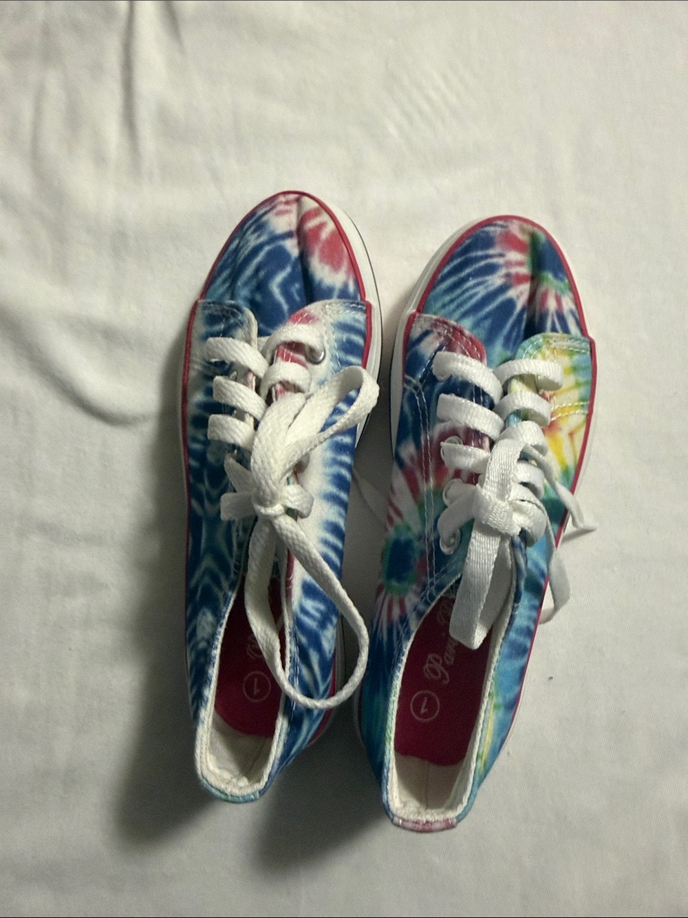 Paris Blues Kids Tie-Dye Canvas Sneakers in Blue, Pink, Green